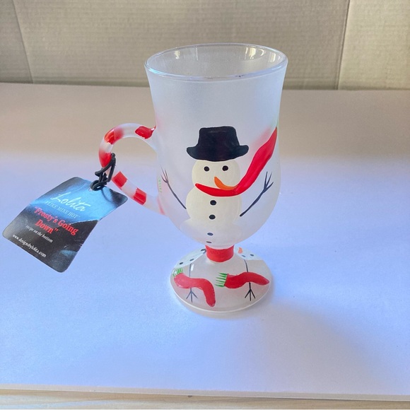 LOLITA Frosted Glass Hand Painted Mug with Handle I Like Mine Hot 9 oz - Picture 15 of 16